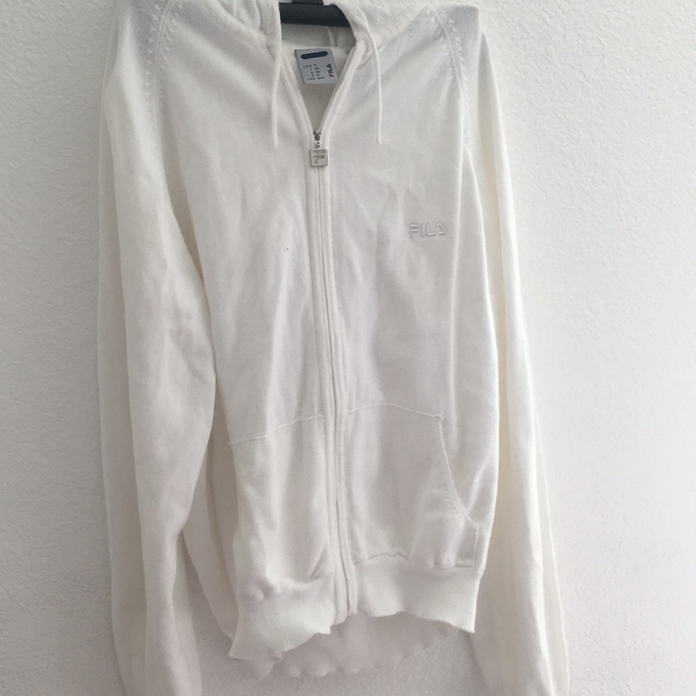 white fila crop jacket